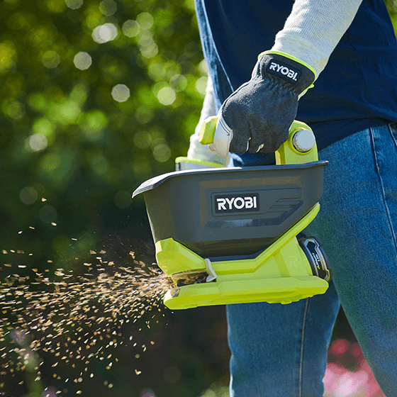 Seed spreader in use