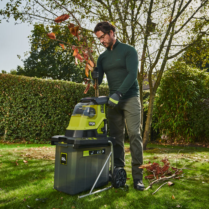 Shredder in use