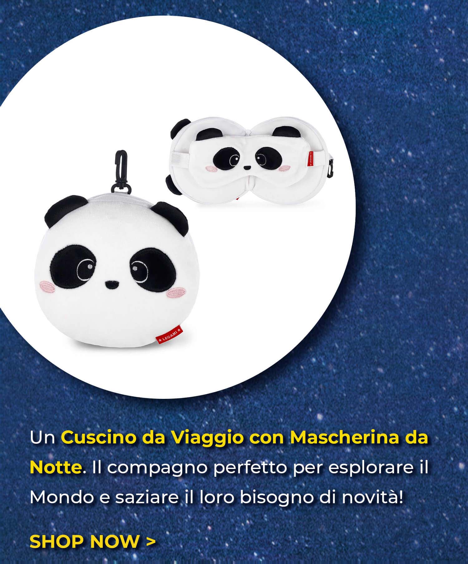 LEGAMI Cuscino da Viaggio con Mascherina da Notte Panda